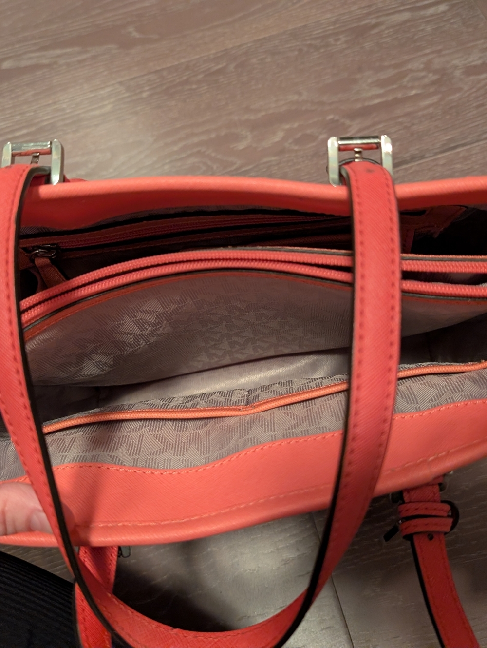 Michael Kors Coral Pink Saffiano Leather Tote - Picture 3 of 3